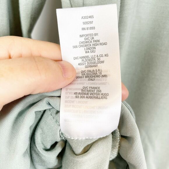 LOGO by Lori Goldstein Open Front Cardigan XXS Sage Green Open Front Draped NWOT - Picture 7 of 7